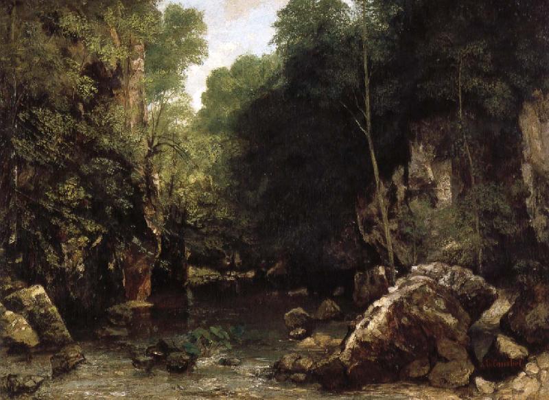 Gustave Courbet The Shaded Stream Norge oil painting art
